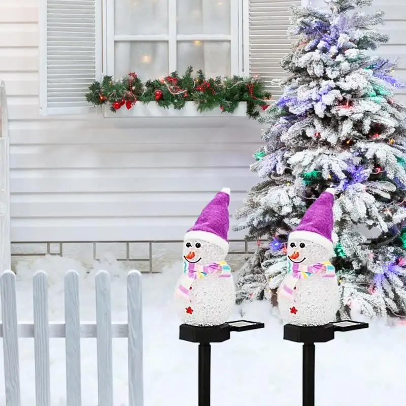 Snowman Solar Light Stake Waterproof Christmas Pathway Lights Stake Solar Christmas Decorations Outdoor Christmas For Garden 2