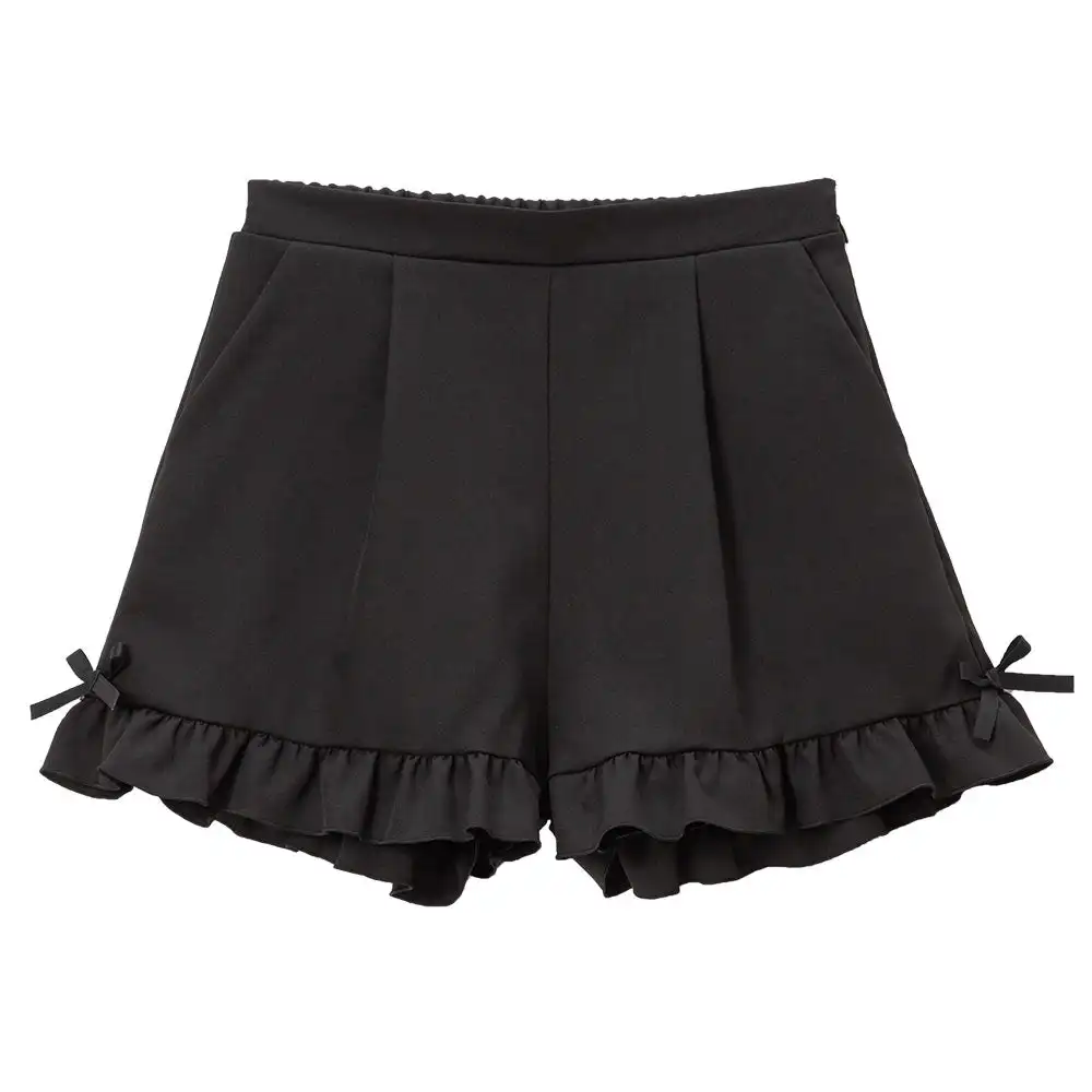 2023 Summer New Versatile Leggings Women Cute Japanese Lace Shorts Loose Slim Looking Base Shorts Elastic Waist Black Shorts
