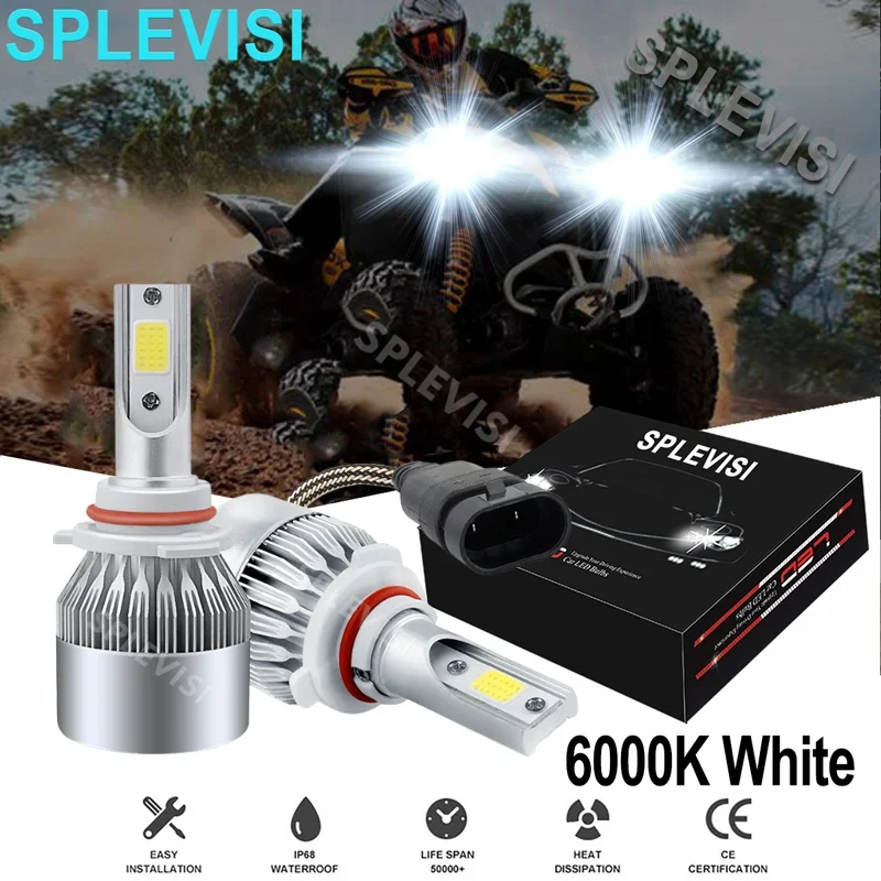 Ultra-Bright 2X 9000LM 6000K White For Can-Am Renegade 500: 2008 2009 2010 2011 2012 2013 2014 2015 ATV LED Headlight Bulbs h11 led headlight 60000lm 6000k car lamps super bright car headlamp bulbs for nissan altima 2007 2013 2014 2015 2016 2017 2018