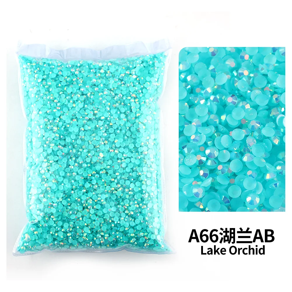 Bulk Wholesale Jelly Color AB Transparent Faceted FlatBack Resin Rhinestones for Nail Art & Garment Decoration