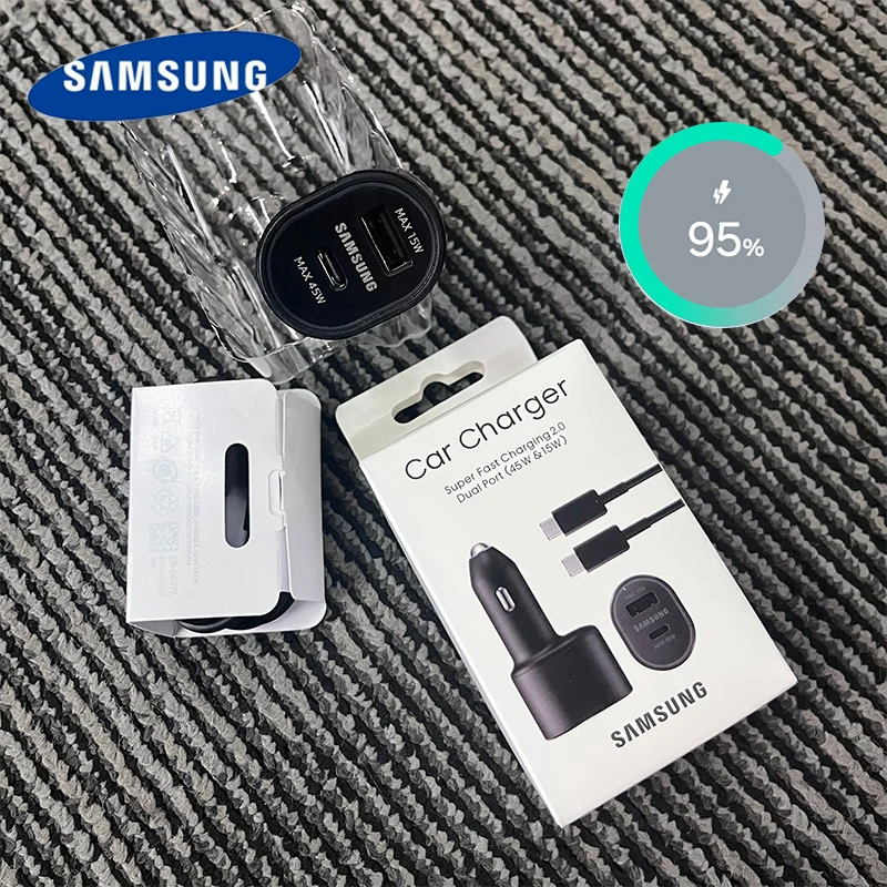 45W Original Type C Car Charger USB A 60W Fast Charging PD Phone Samsung Galaxy S25 S24 S23 S22 Ultra S21 Note 20 Tab S8 Tipo car charger,car phone charger,phone charger