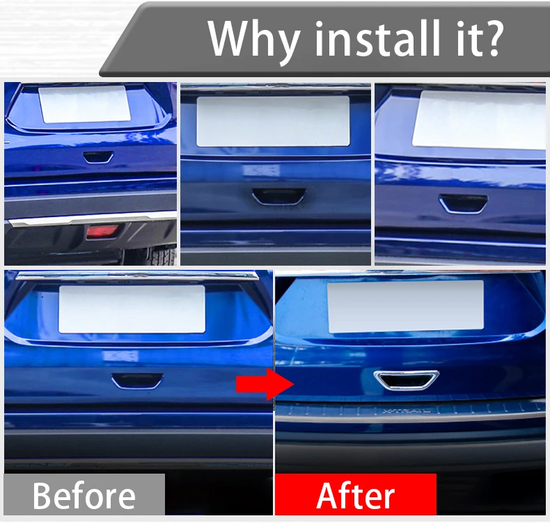 Für Nissan X-trail Xtrail T32 Rogue 2014-2016 2017 2018 2019 2020 2021 Auto Hinten Schwanz Türgriff schüssel Trim Abdeckung Zubehör – Detail 2