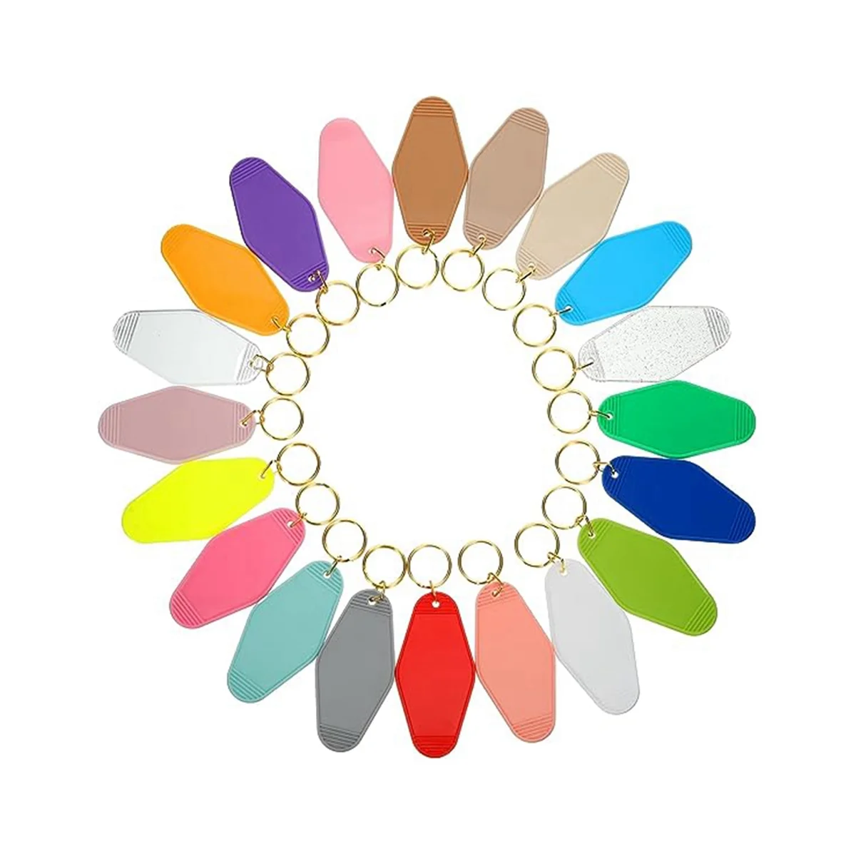 

60 Pcs Motel Keychain Blank Bulk Retro Hotel Keychains 20 Colors Rhombus Vintage Keychain Hotel Key Tags