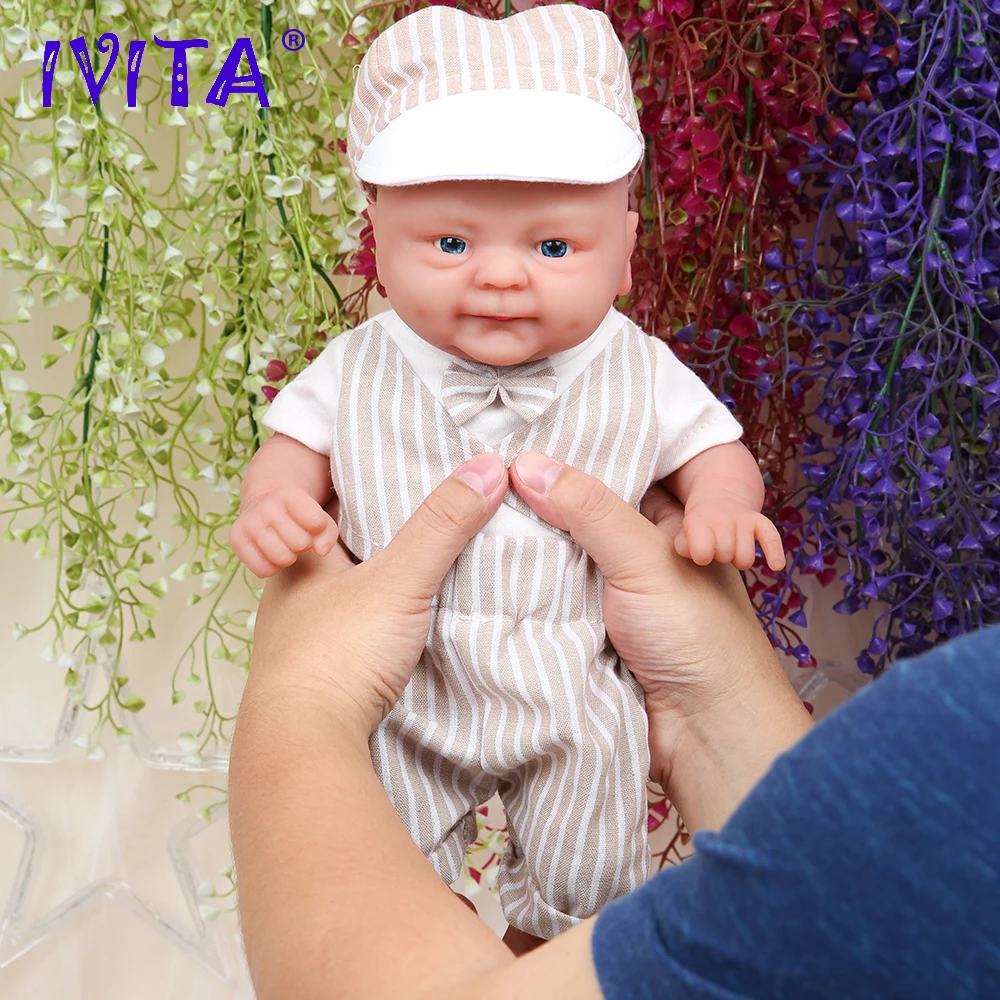 IVITA-Full Body Silicone Reborn Baby Doll, Coco Soft Dolls, Realistic Boy Baby, DIY Blank Crianças Lifelike Brinquedos, 100% Full Body, WB1512, 14