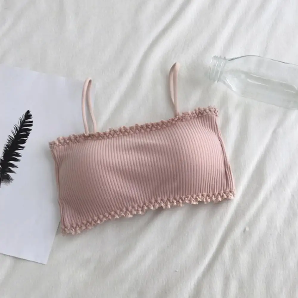 

Exquisite Bra Seamless Spaghetti Strap Tube Top Bra Padded Wire-free Beauty Back Closure Soft Elastic Women's Underwear Women