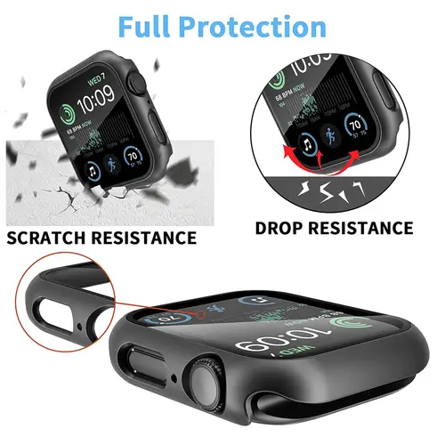 Tempered Glass+Cover For Apple Watch 11 10 9 8 7 46mm 42mm PC Bumper Screen Protector Case iWatch Series 7 6 5 4 SE3 44 40 45mm - Image 4