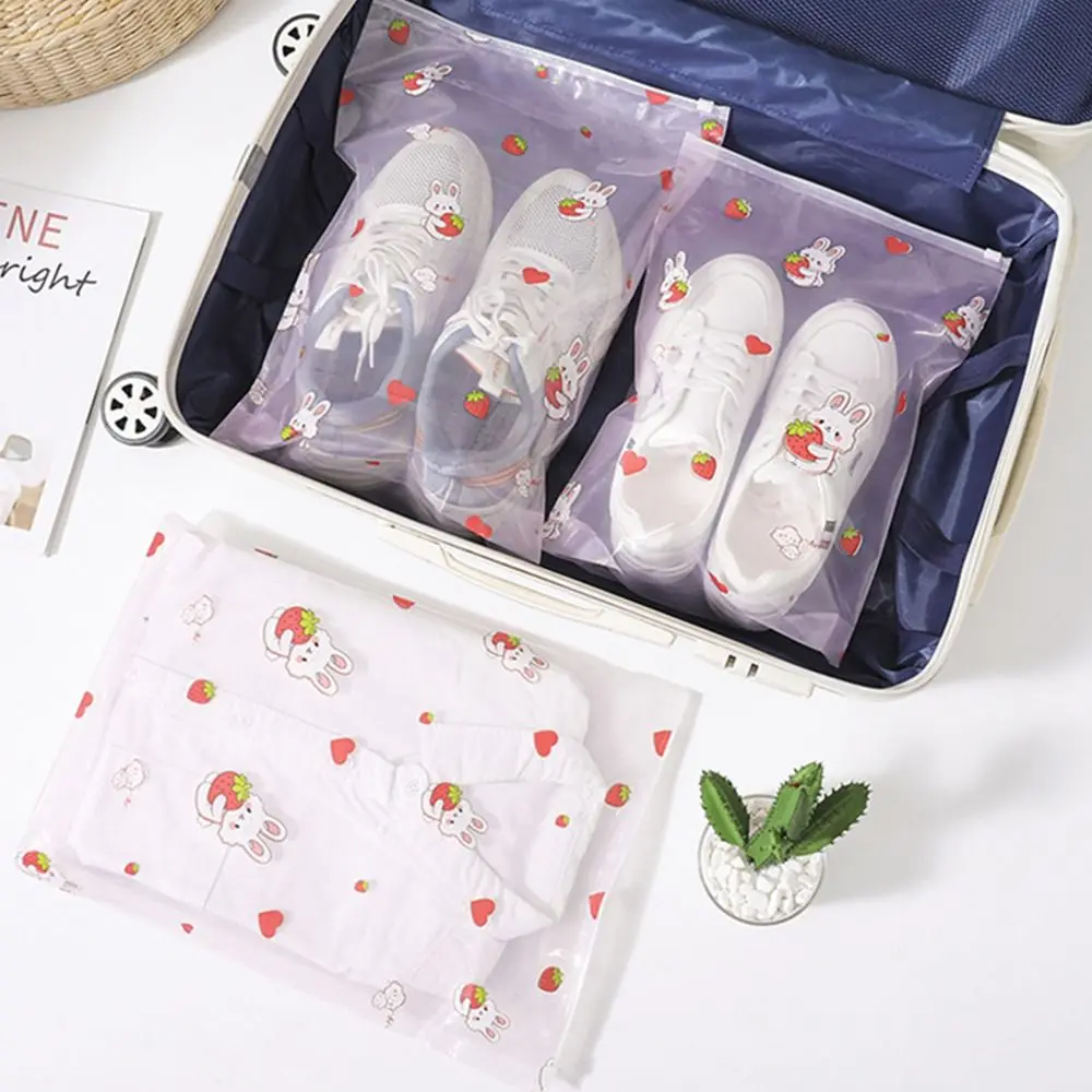5Pcs Travel Luggage Partition Storage Bags Packing Organizer PVC Zipper Bag Cute Practical Partition Bag Clothes Underwear Shoes 5