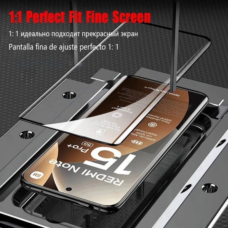 3PCS 9D Tempered Glass Screen Protector and Case Set with Curved Edge Guard