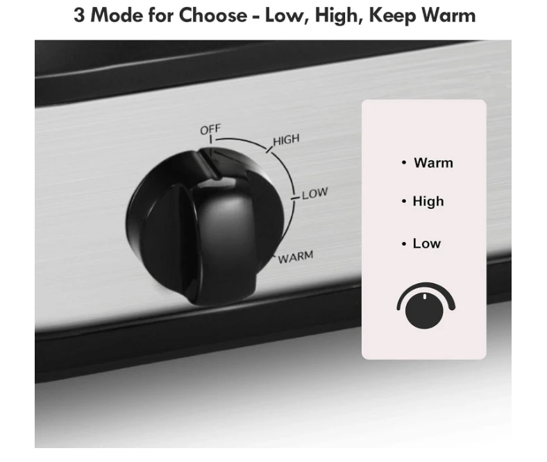 Double Slow Cooker, Buffet Servers and Warmers, Dual 2 Pot Slow Cooker Food Warmer, Adjustable Temp Dishwasher 5
