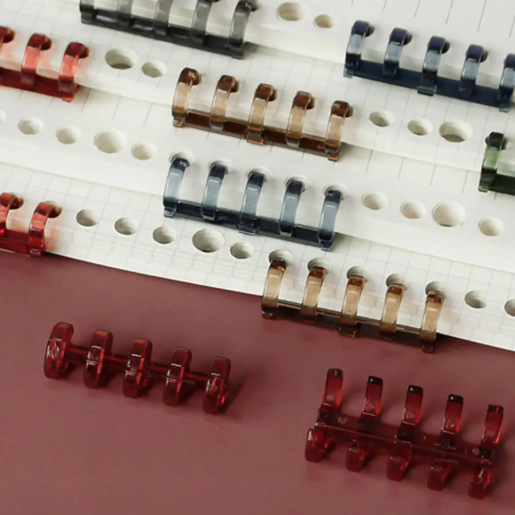 7Pcs 부드러운 가장자리 루즈 리프 바인더 프리미엄 플라스틱 세그먼트 바인더 메모 파일링 스크랩북을위한 5 홀 크리 에이 티브 문구류