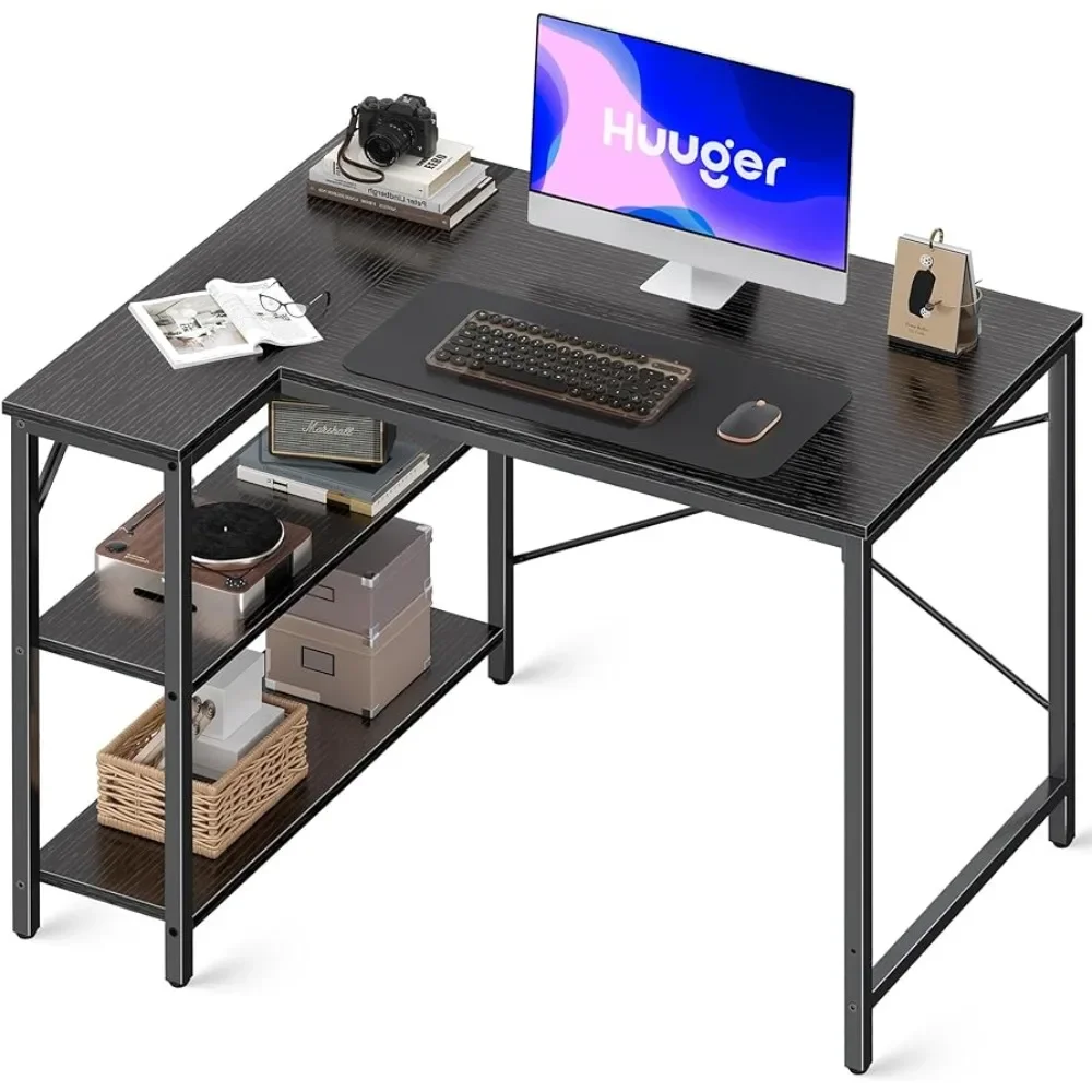 

Huuger L Shaped Desk, Computer Gaming Corner Desk Home Office Desks, Writing Desk Study Desk