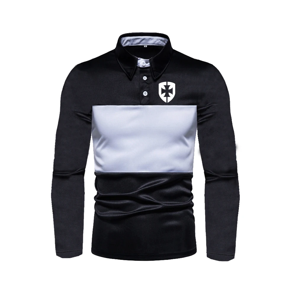 S6d65633a0ba2474fa9f689df5a450caaG Spring Autumn Men's Polo Shirts Long Sleeve Business Casual Tops Lapel Pullover T-Shirts