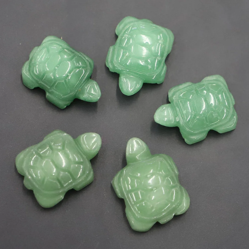 Free Shipping Natural Stone Hand-carved Turtle Decoration Small Animal Semi-precious Charm Jewelry Accessories Wholesale 8Pc/Lot