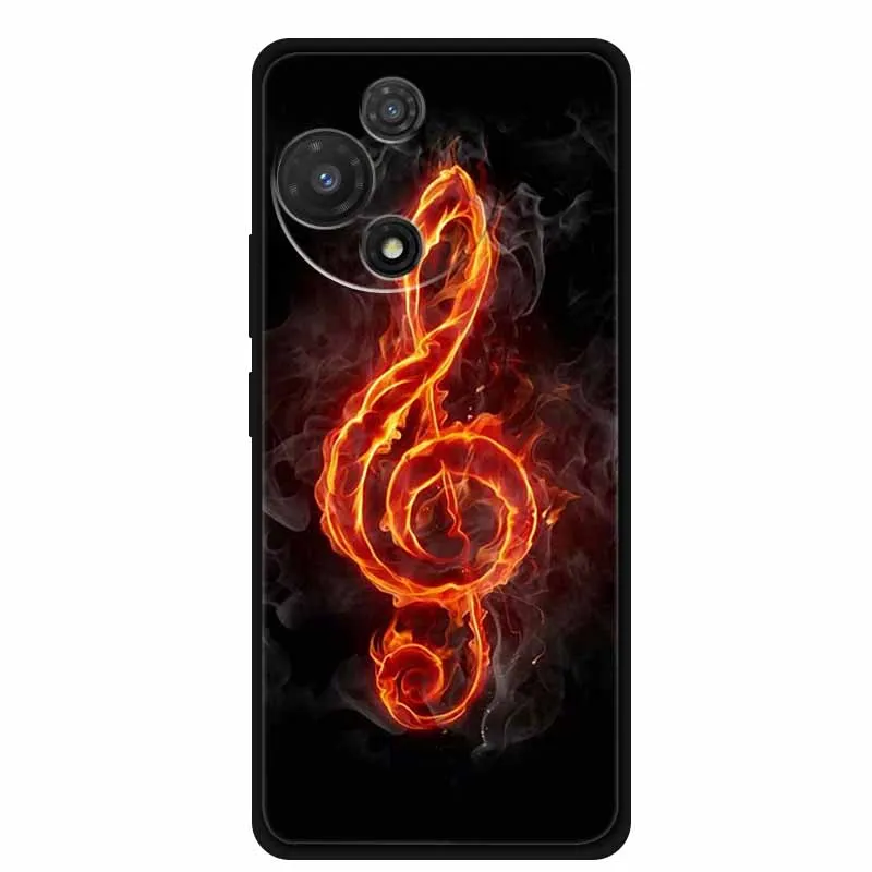 Black Soft Silicone TPU Phone Case with Cool Wolf Design - Shockproof and Protective Cover