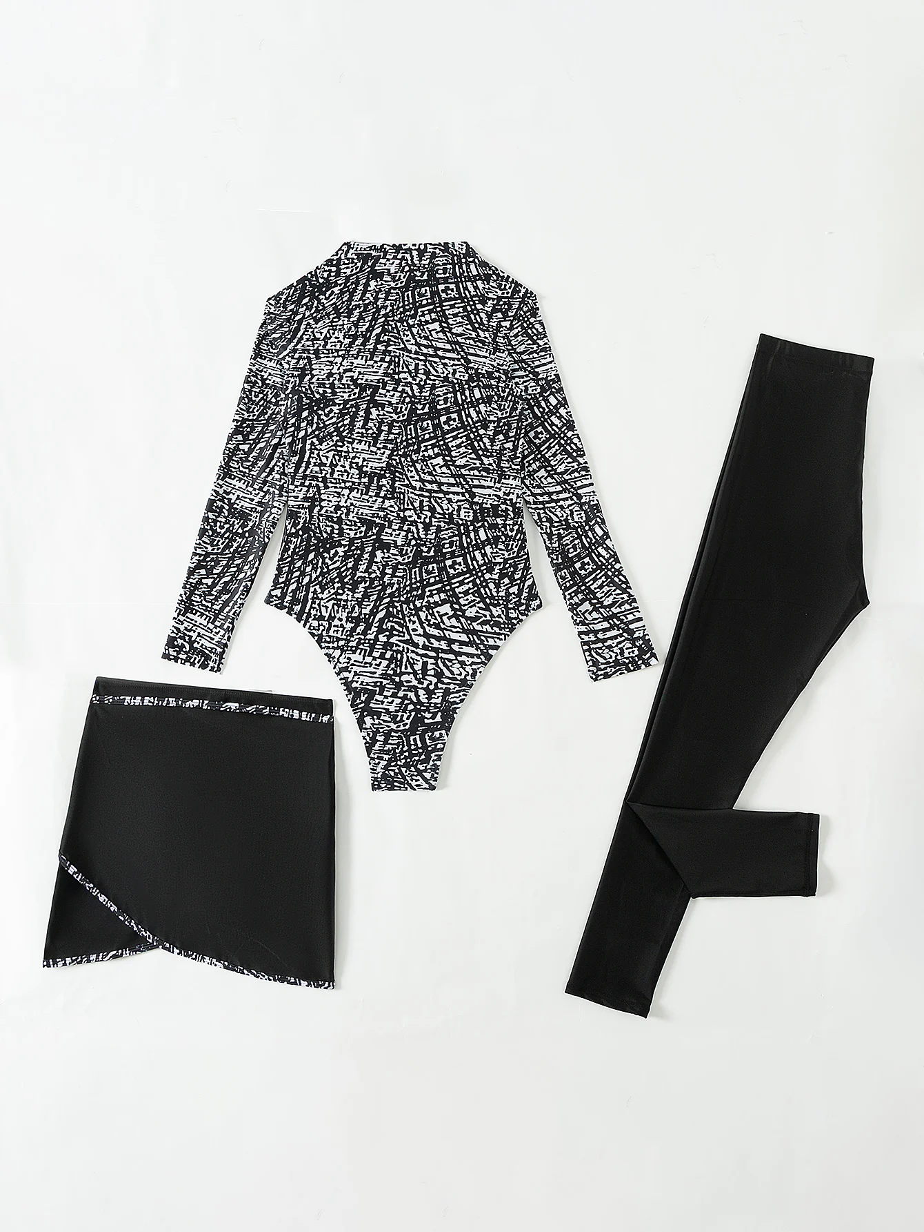 Three-piece full coverage swimwear for swimming, pool, and seaside fun