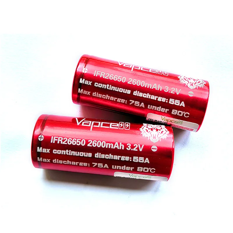 Original Vapcell IFR 26650 Battery 2600mAh High Discharge Current