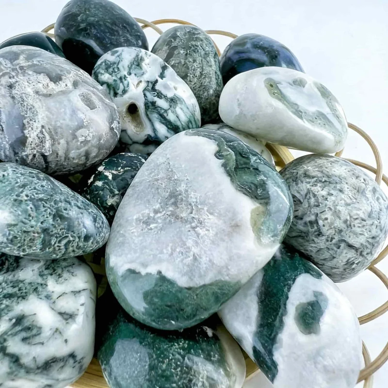 Natural Moss Agate Decoration Stones 2