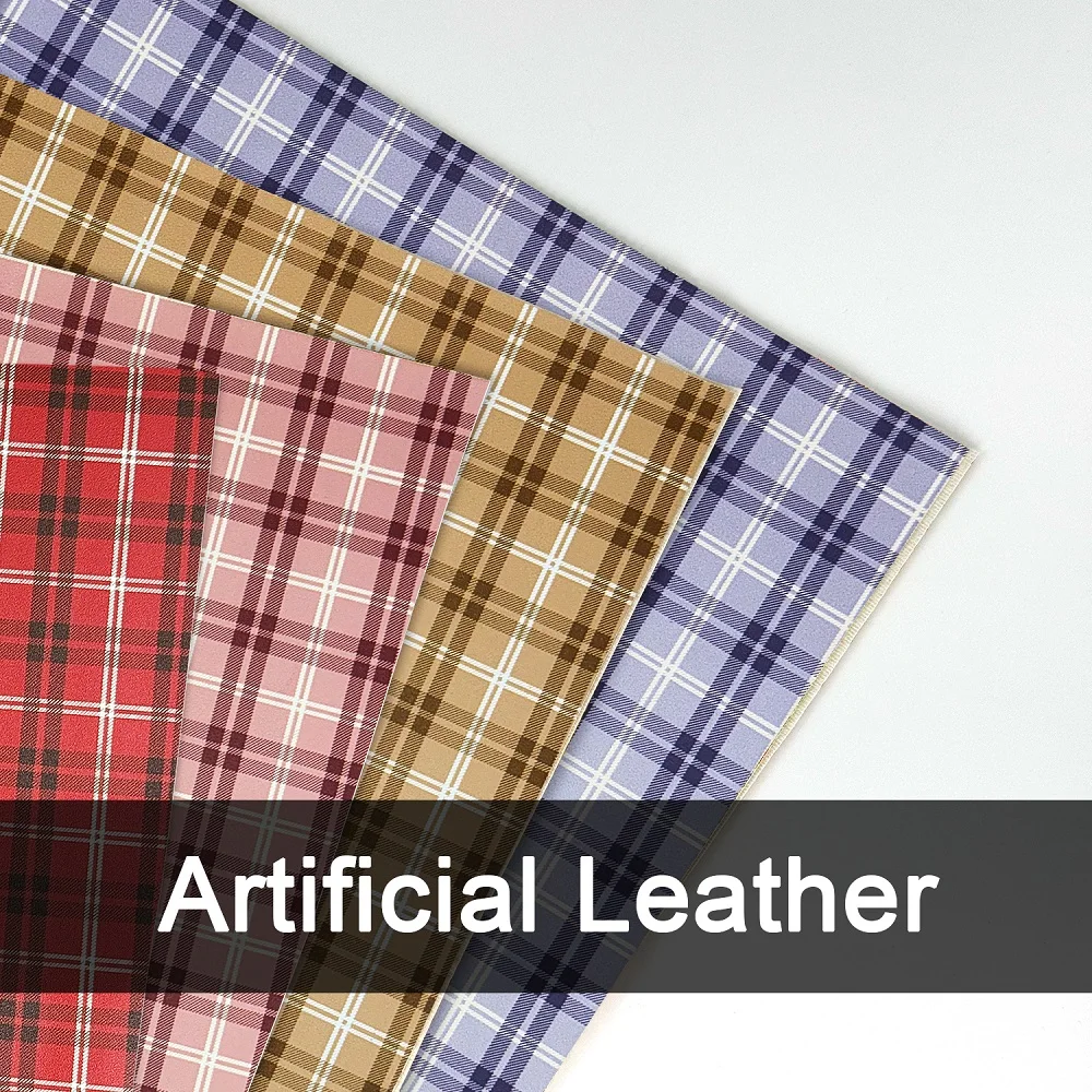 45x68cm 클래식 스코틀랜드 타탄 패턴 인조 가죽 1mm 두께, 책 커버, 사진 프레임 장식, DIY 헤어핀, 귀걸이용