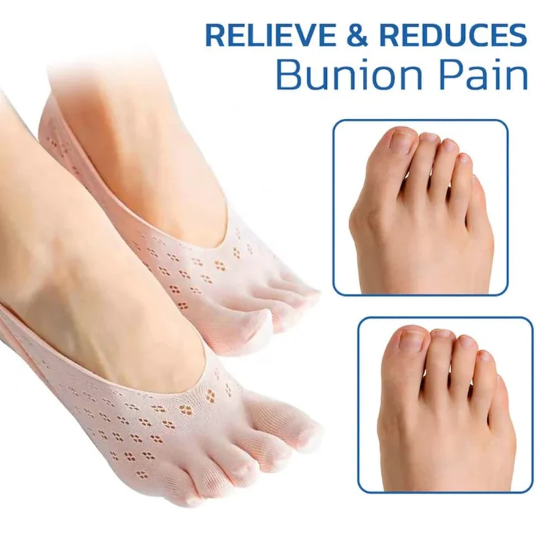 Description Picture 4 of item1 Pairs Women Orthopedic Compression Toe Socks, Full Toe Yoga Sock with Gel Tab, Soft Breathable Five Finger Socks