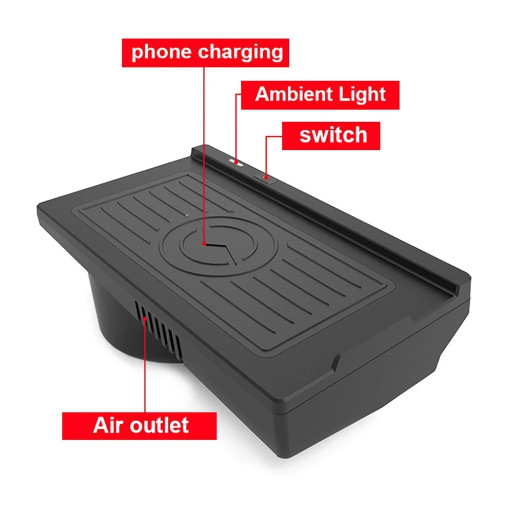 15W Car Wireless Charging for BMW X5 X6 F15 F85 F16 2014~2019 2015 Phone Fast Charger Charging Pad Plate Panel Station iPhone