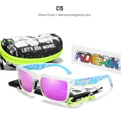 KDEAM Unisex Polarized Square Sunglasses - Casual Outdoor Style with New Packaging (C15 Mirror Magenta)