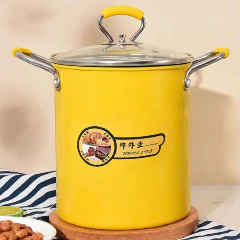 3L Iron 18cm Deep Fry Pot Kitchen Fryer With Strainer