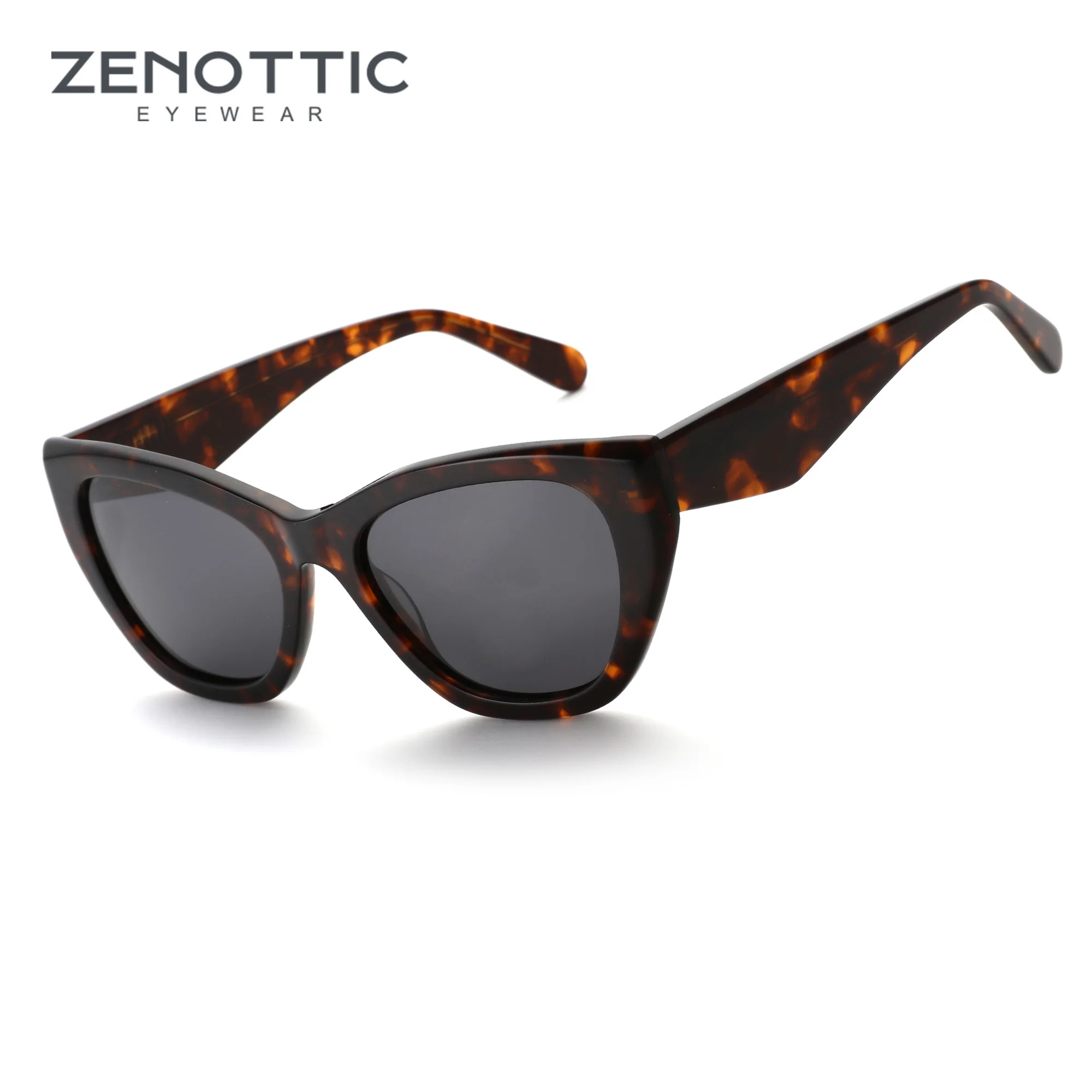 ZENOTTIC Schmetterlings-polarisierte Sonnenbrille für Damen, handgefertigt, Acetat-Schatten, UV400-Schutz, quadratische Sonnenbrille zum Einkaufen, Geschenk