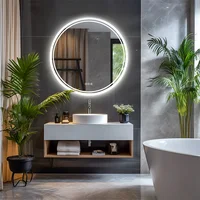 LUVODI Intelligent Illuminate Big Round Mirror for Bathroom Touch Screen Dimmable Anti-fog Bathroom LED Light Mirror 2