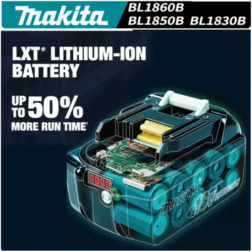 Power Tool Battery Rechargeable Lithium Batteries Original Makita 6Ah/5Ah/3Ah for Makita 18V Battery BL1830B BL1850B BL1850 BL1840 BL1860 BL1815 Replacement Lithium Battery