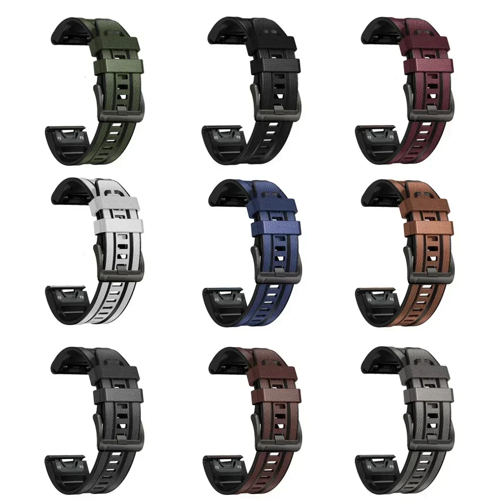 Premium Silicone Leather Watch Strap - Quickfit Bands