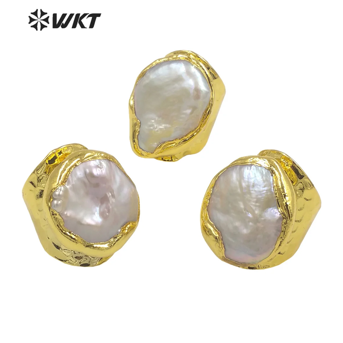 

WT-MPR063 WKT 2023 Fashion Design Freshwater Pearl 18K Gold Plated High Quality Anniversary Gift Ring Accessories NEW