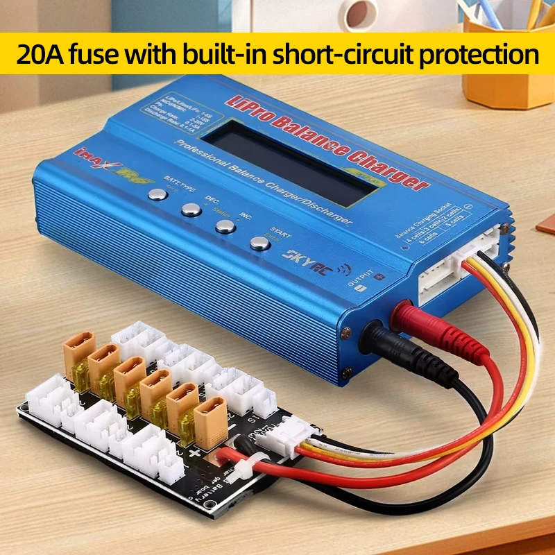 Carte de charge parallèle XT30 XT60 pour batteries LiPo RC, connectique détaillée et câbles