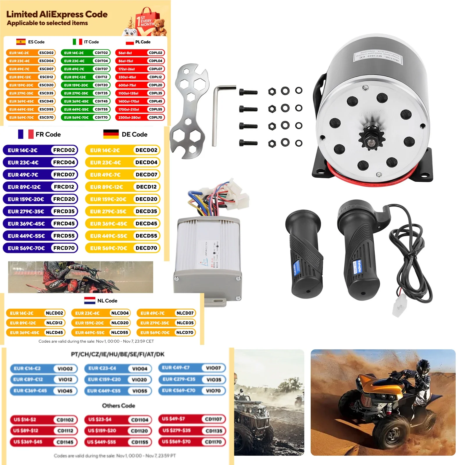 800 W 36 V Elektroroller Go Kart Bürstenmotor Controller 2750 U/min Umrüstsatz Steuereinheit Gasgriff