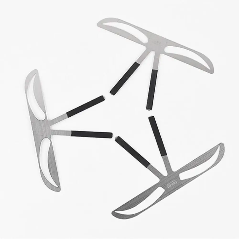 3D 눈썹 문신 자, 밸런스 쉐이퍼, 재사용 가능한 마이크로블레이딩 눈썹 스텐실, 10가지 스타일, 금속 눈썹 측정 도구, 화장품
