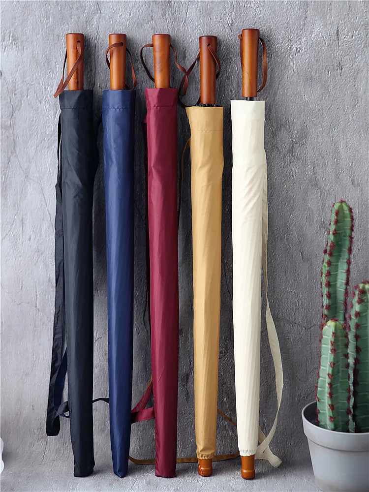 

Retro Umbrella Strong Wind-resistant Long-handled Umbrella 24 Bones Water-repellent A Dry 112CM Large Umbrella Umbrella