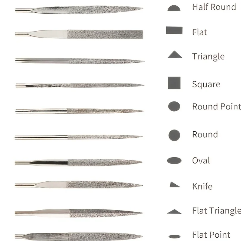 10Pcs Diamond Needle File Set For Jewelry Metal Wood Ceramic Glass Stone Craft Sharping Working Hand Carving Tool