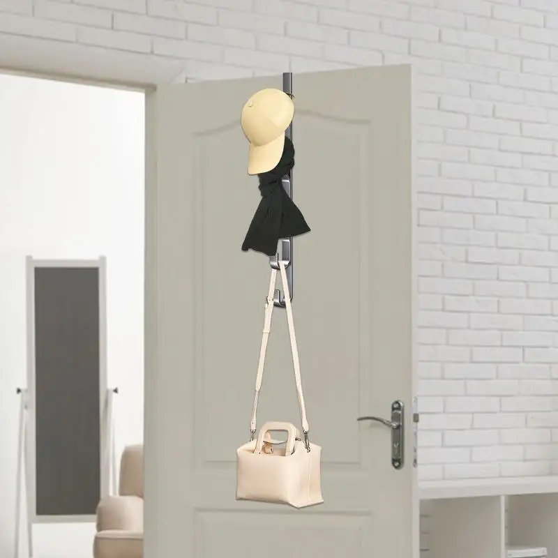 Storage Hook Door Hook Back Of Door Hooks Sturdy Carbon Steel Multifunctional Clothes Hanger Space Saving Vertical Design Storage