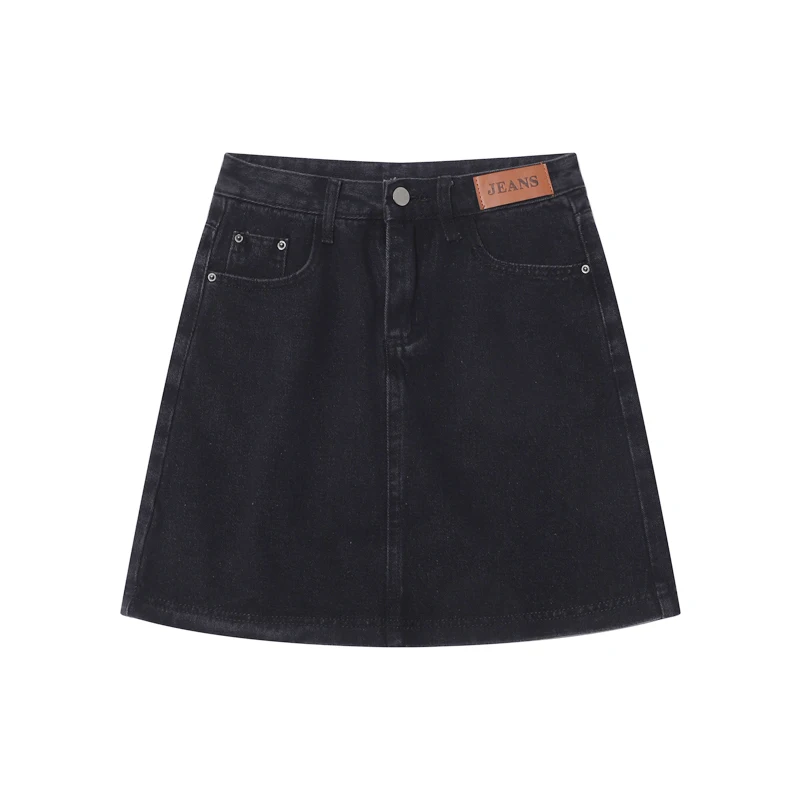 

Black Oversized Denim Short Skirts Women Summer High Waist A-line Slim Wrap Hip Skirts Chic Trend All-matched Hot Dresses