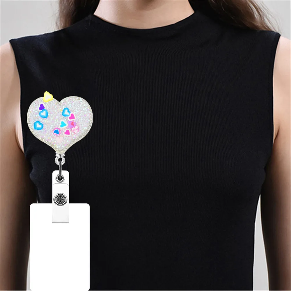 Cute Heart Butterfly Top Quality Retractable Nurse Badge Holder