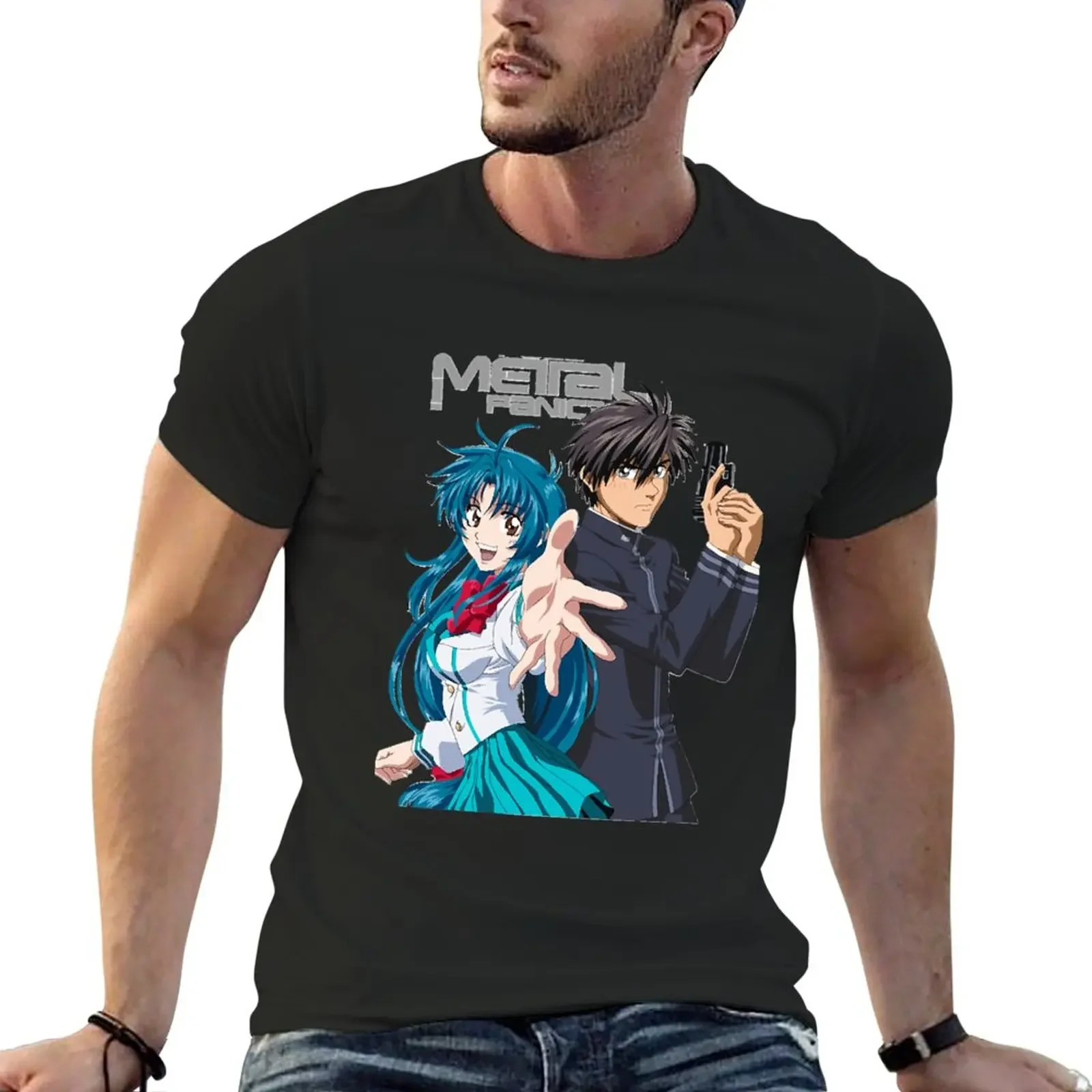 

sousuke and kaname full metal panicClassic T-Shirt sports fans heavyweights mens t shirts