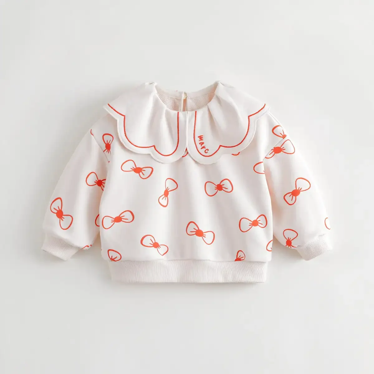 MARC&JANIE Baby Girls Lapel Collar  Jacquard Print Sweatshirts for Spring & Autumn 231592