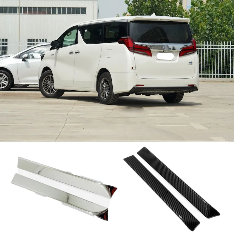 

For Toyota Alphard Vellfire 2016 -2022 chrome carbon Body Tail Wing side Rear Column Protector Strips Cover Trims Car Accessory