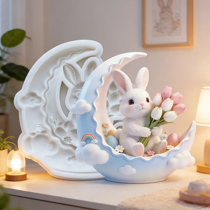 Moon Rabbit Flower Mold 4