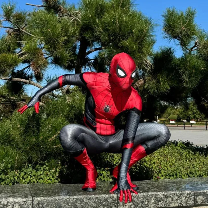 スパイダーマンコスプレ抗窒息呼吸サポートマスクジャンプスーツ