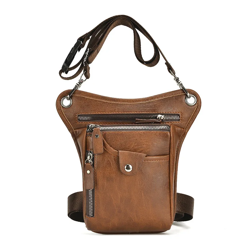 Vintage Pu Leder Taille Pack Drop Bein Tasche Männer Frauen Gürtel Hüft tasche Multifunktion motorrad Fahrrad Outdoor Wandern Camping Tasche – Detail 10