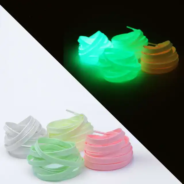 Hot Sale1 Pair Luminous Shoelaces Flat Sneakers Canvas Shoe Laces Glow In The Dark Night Color Fluorescent Shoelace 3
