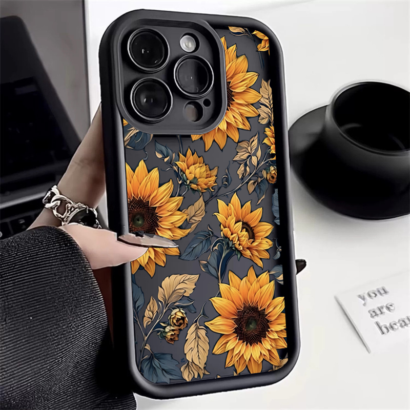Sunflowers Printed Matte Phone Case for Xiaomi Redmi Note 13 12 11 Pro Plus 5G 12S 11S 10S 10 12C 13C 12 13 4G Soft Bumper Cover