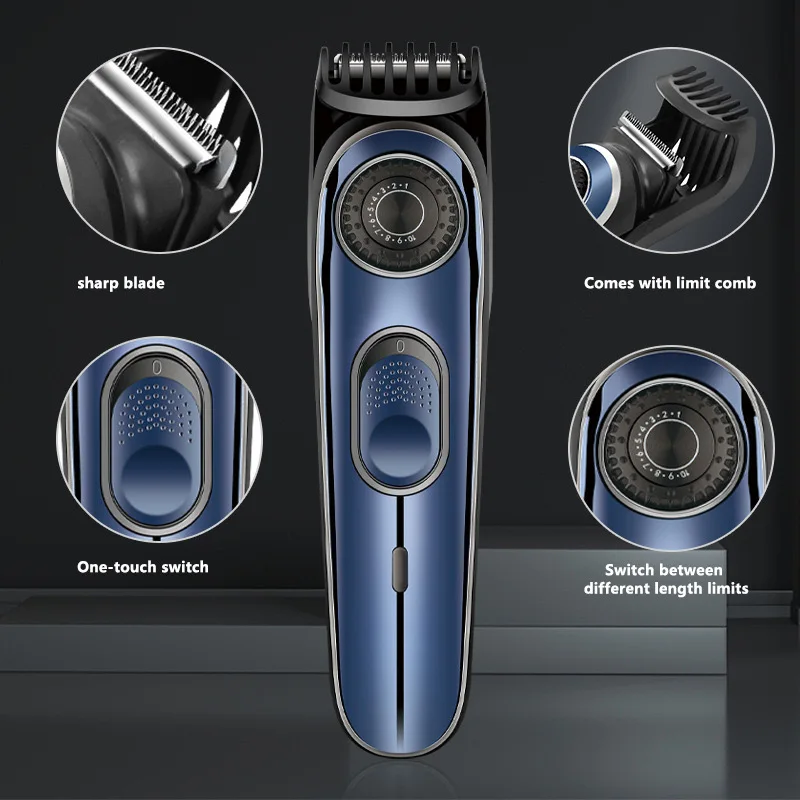 WAIKIL New Multi functional Men's Electric Hair clipper USB rechargeable portable hair clipper head hair and beard trimmer 5