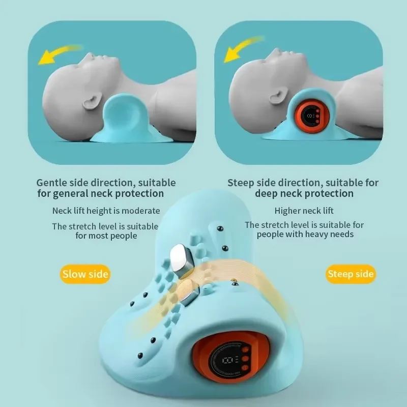 Cervical Neck Massager EMS Relax Heat Devices for Adult Cervical Repair Traction Electric Neck and Head Acupoint Massage Pillow