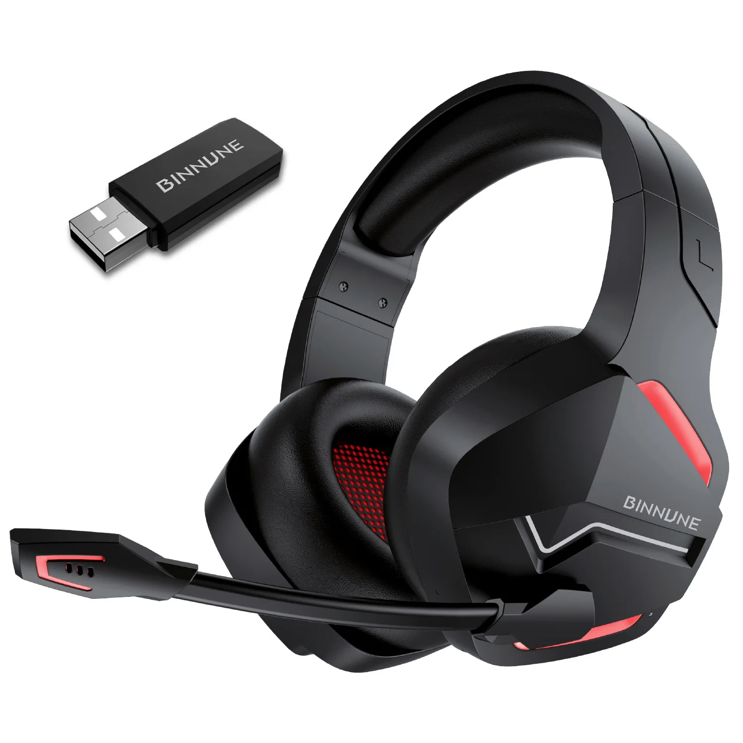 Binnune Gaming Headset With Mic Dual Wireless For Pc Ps4 Ps5 Bluetooth For Laptop Computer Headset Gaming Headphones